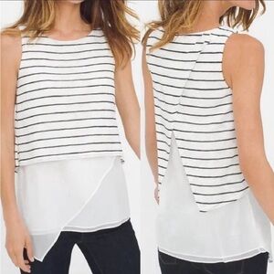 Chic Striped Black and White Layered Tank Top